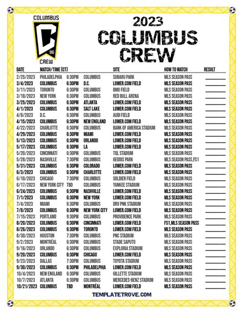 columbus crew soccer schedule